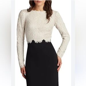 Brand NEW with Tags - Tadashi Ivory and Black Long Sleeve Dress - Size 8